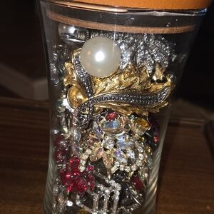 Large Jar Of Gold and Silver Brooch